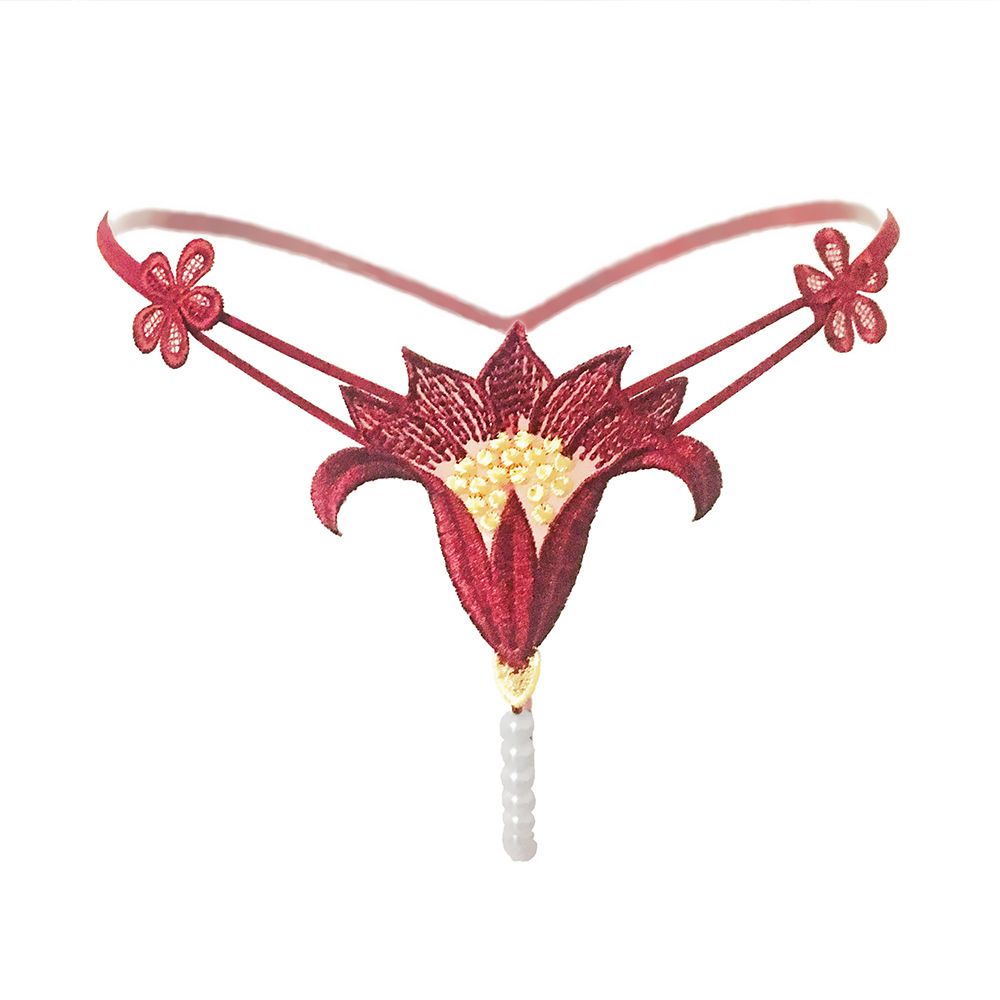 Red Flower Pearl G-String